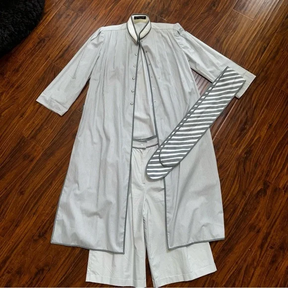 Louis Feraud Vintage Set Shirt Dress with Culottes Shorts Side Slit Size small - Picture 14 of 16